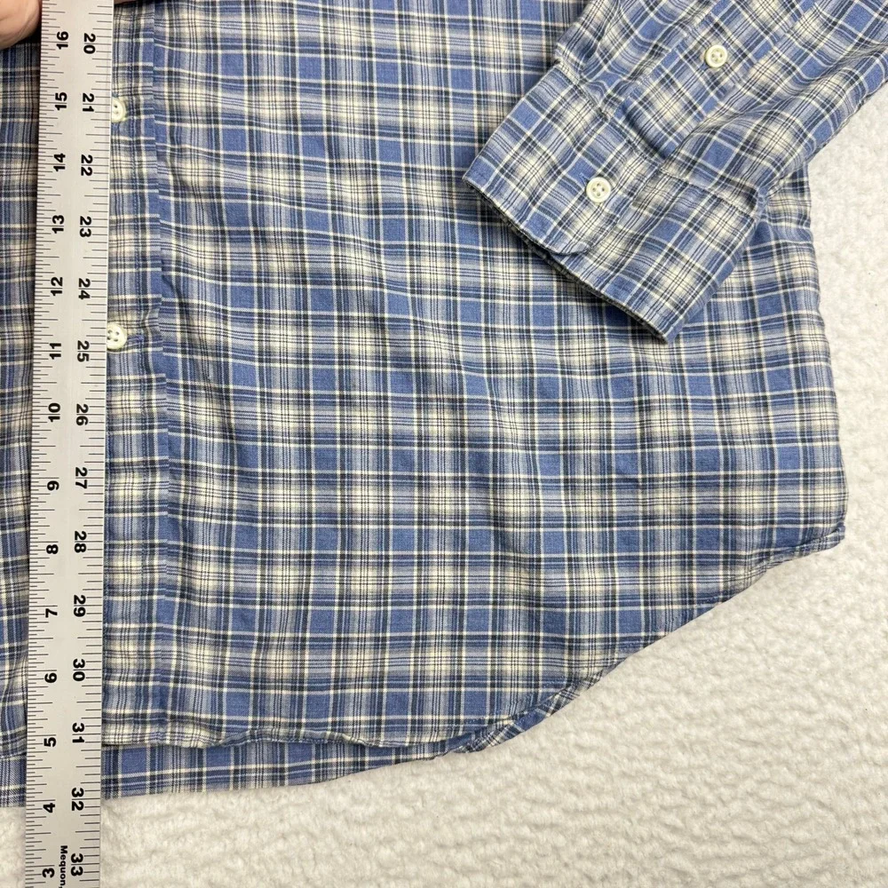 Polo Ralph Lauren Shirt Size XL Men's Blue Plaid Button Down‎ Long Sleeve